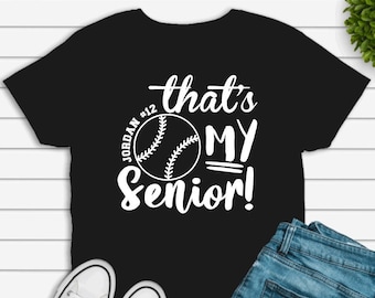 Softball Senior Mom/Dad Shirt: Personalized Senior Night Tee