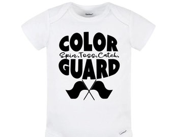 Color Guard Baby Bodysuit: Spin Toss Repeat