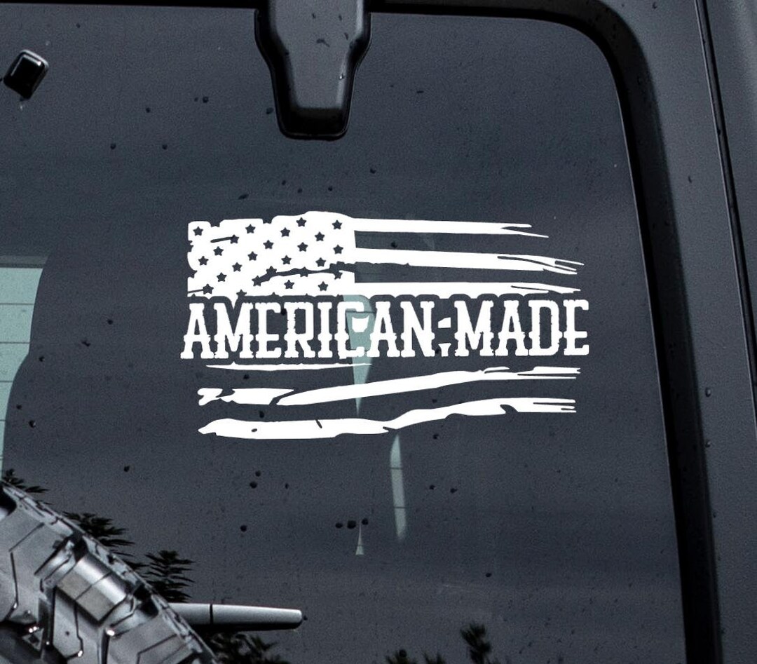 American Made US Flag Truck Decal: Weather Resistant Vinyl Sticker - Etsy