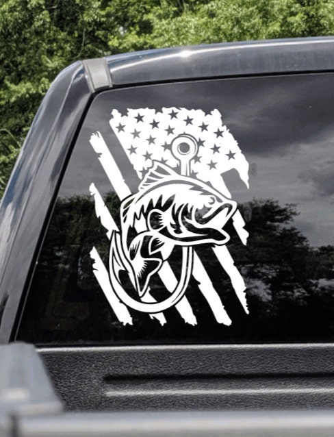 Bass Fishing Decal for Car, Tumblers, Laptops and More Hook
