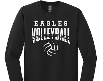 Custom Volleyball Mascot Long Sleeve Shirt