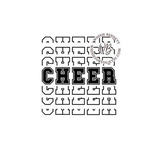 Cheer Font SVG, Athletic Stacked PNG (Digital Download)