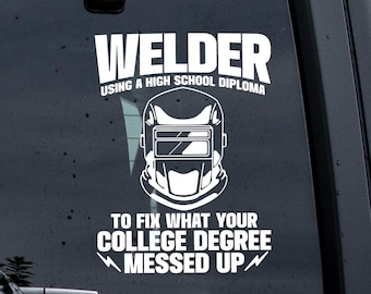 Funny Welder Truck Decal: Welding Gift