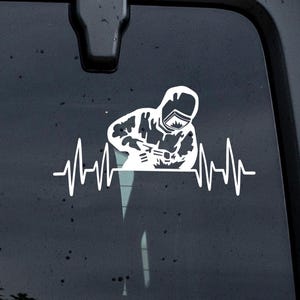 Welder Heartbeat Welding Decal, Welder Truck Decal, Welding Sticker, Welding Box Decal, Welding Gift