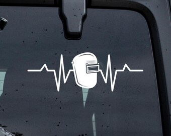 Welding Heartbeat Decal: Welder Life Car/Truck Window Sticker