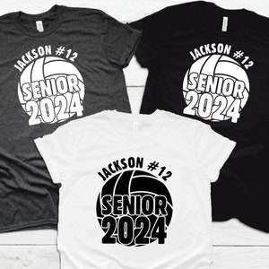 Volleyball Senior CLASS OF 2024 T-Shirt, Volleyball T-Shirts, Volleyball Fall Ball Support T-Shirts, Senior Night T-Shirts, Volleyball Gifts