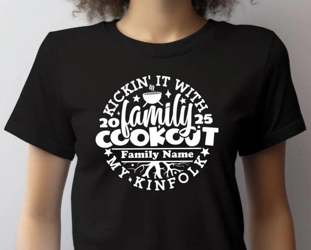 Family Cookout 2025 Shirt - Kicking It With My Kinfolk Family Shirt - Custom Family Cookout Shirt - Personalized Family Cookout Shirt