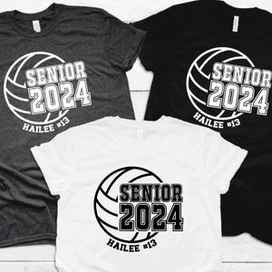 Volleyball Senior CLASS OF 2024 T-Shirt, Volleyball T-Shirts, Volleyball Fall Ball Support T-Shirts, Senior Night T-Shirts, Volleyball Gifts