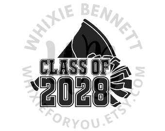 Cheer Class of 2028 SVG PNG Design: Cheerleading Graphics (Digital Download)
