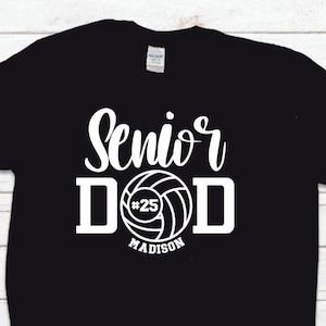Volleyball Dad Senior Night T-Shirt: Custom Name and Number