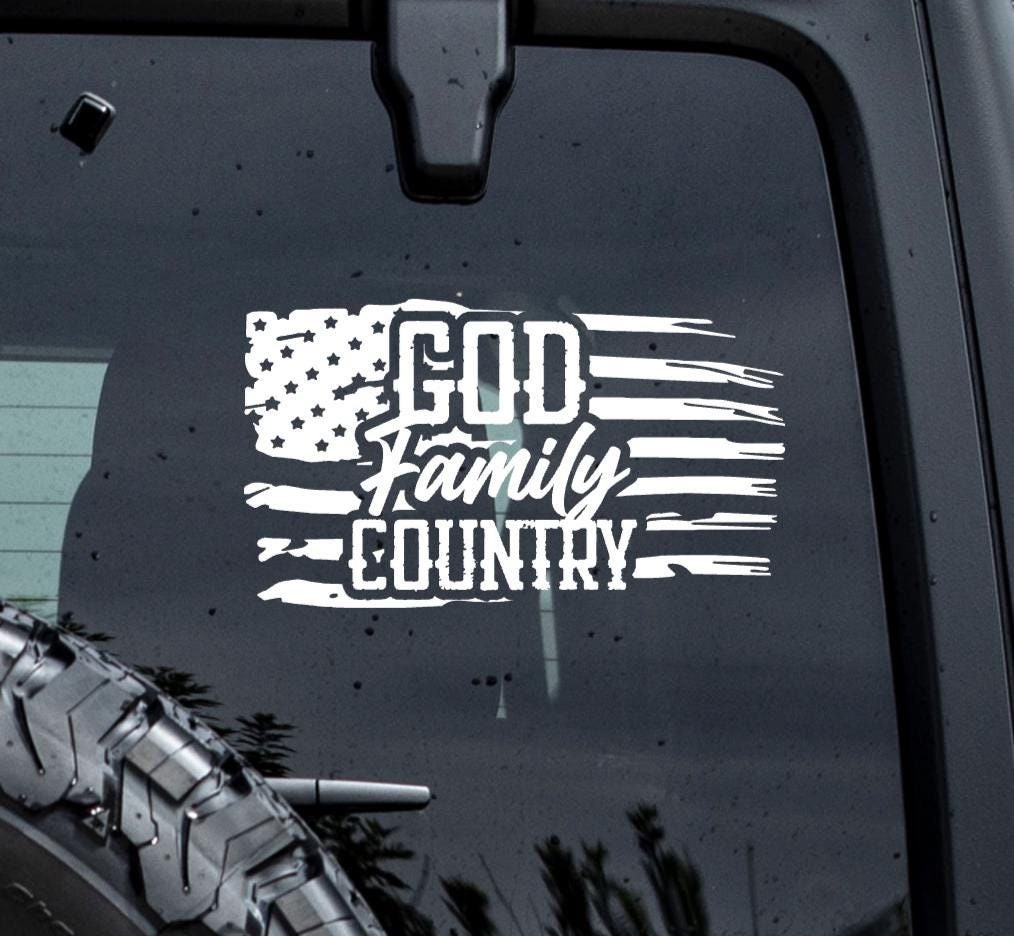 thumbnail image 2 of God Bless America And The Farmer Decal – For Ford, Toyota, Chevy, Dodge, Jeep Trucks – Patriotic Graphic Sticker 2 of 6