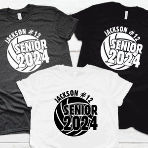 Volleyball Senior CLASS OF 2024 T-Shirt, Volleyball T-Shirts, Volleyball Fall Ball Support T-Shirts, Senior Night T-Shirts, Volleyball Gifts