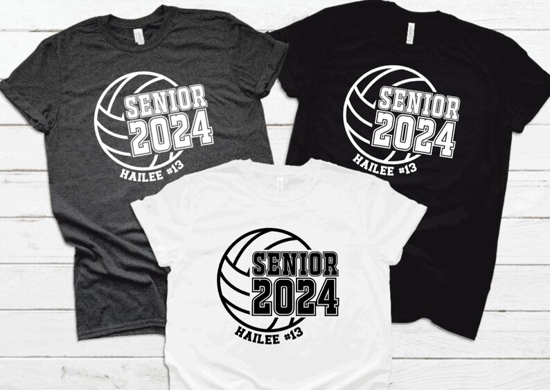 Volleyball Senior CLASS OF 2024 T-Shirt, Volleyball T-Shirts, Volleyball Fall Ball Support T-Shirts, Senior Night T-Shirts, Volleyball Gifts image 2