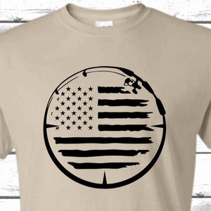 USA Flag and Fishing Pole Shirt, Fishing Shirt, Fishing Gifts, Gifts for Him, Gifts for Her
