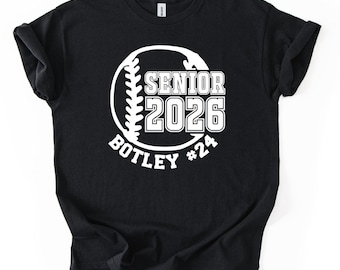 Personalized Senior Baseball Softball T-Shirt, Graduation Gift