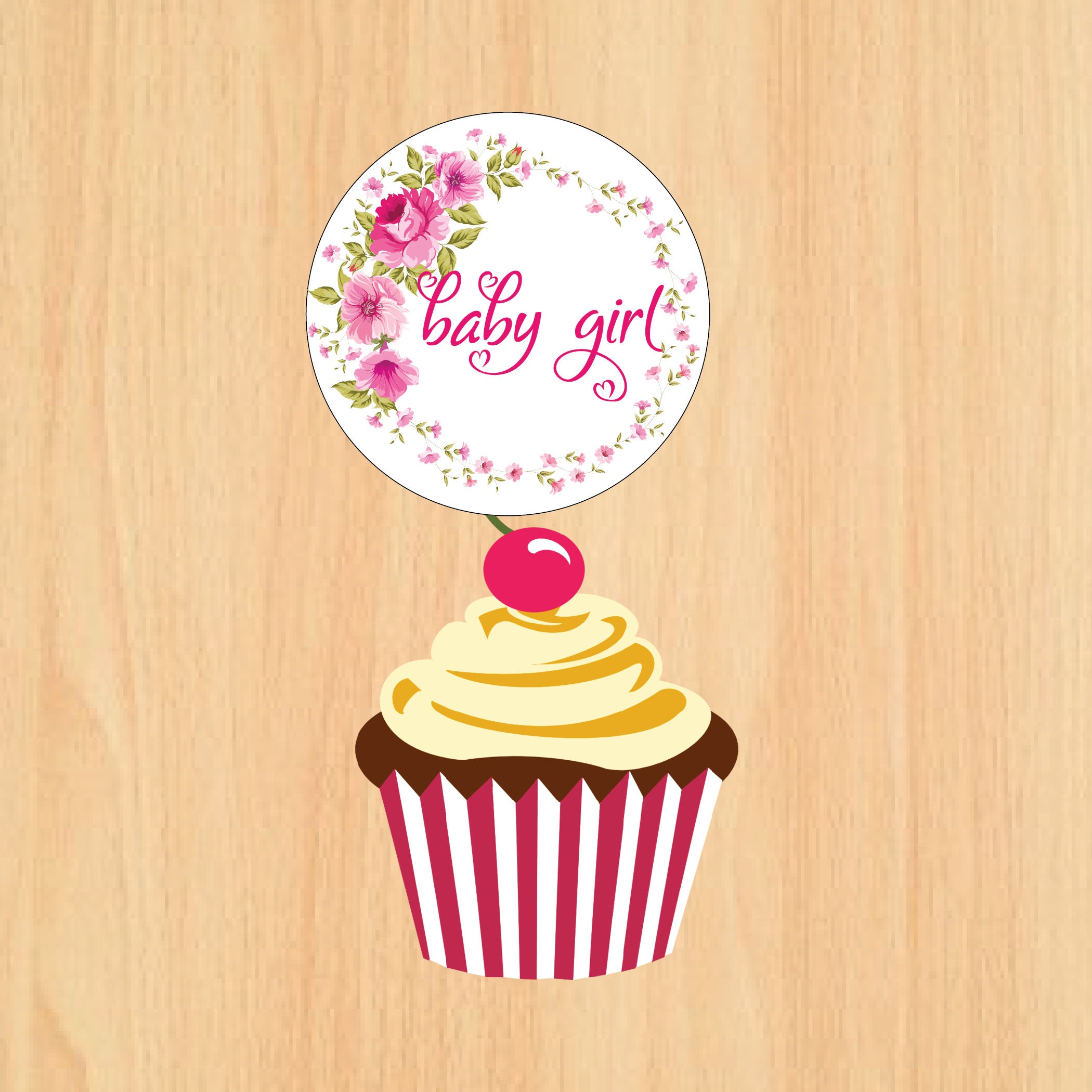 Floral cupcake topper Etsy