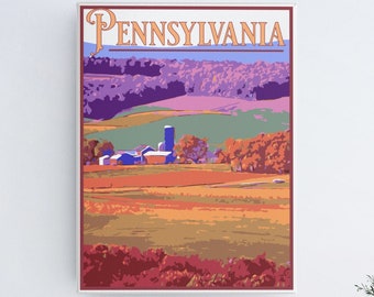 Pennsylvania Travel Poster, Vintage Style Poster,Home,  Wall Art, Travel, Vacation, Home State, Souvenir, Frame Not Included