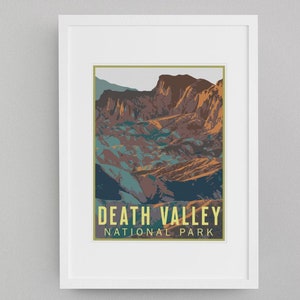 Death Valley National Park Travel Poster, Vintage Serigraph Style Poster, Wall Art, Travel, Vacation, Souvenir, Frame Not Included