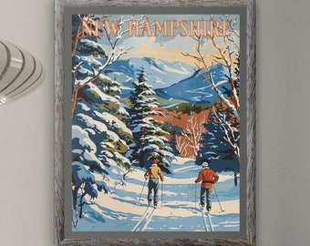 New Hampshire Travel Poster, Vintage Style Poster,Home,  Wall Art, Travel, Vacation, Home State, Souvenir, Frame Not Included