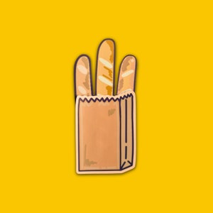Sac baguette grands autocollants en vinyle fait main ensemble fantaisiste géant inspiré du petit-déjeuner accessoire carnet de notes Collection mignonne idée cadeau