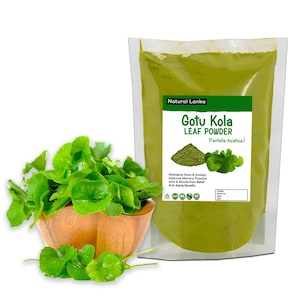 Gotu Kola Leaf Powder • Centella asiatica • 100% Organic,  No Additives, Pesticides, or Chemicals • Herbal Tea