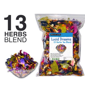 Egyptian Blue Lotus With 13 Herbal Blends Lucid Dreams Tea • Calea Zacatechichi •  • Lavender • Chamomile • All-Natural Herbal Handmade Tea