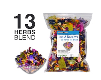Egyptian Blue Lotus With 13 Herbal Blends Lucid Dreams Tea • Calea Zacatechichi •  • Lavender • Chamomile • All-Natural Herbal Handmade Tea