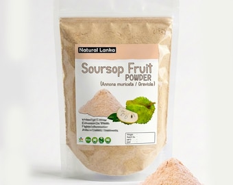100% Organic Soursop Fruit Powder, All-Natural Dried Graviola Fruit Powder, Annona Muricata Guanabana