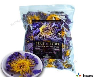 100% Organic Egyptian Blue Lotus Flowers • Nymphaea caerulea • No Additives, Pesticides, or Chemicals • Blue Lotus Flower