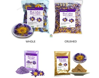 Egyptian Blue Lotus Flower Products | Organic crushed Blue Lotus | Whole Blue Lotus | Blue Lotus Extract | Blue Lotus Petals powder