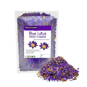 PRE-GROUND Egyptian Blue Lotus Petals & Stems Blend • Nymphaea caerulea • Powerful 100% Organic Herbal Pre-Ground Herb