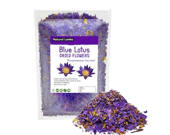 PRE-GROUND Egyptian Blue Lotus Petals & Stems Blend • Nymphaea caerulea • Powerful 100% Organic Herbal Pre-Ground Herb