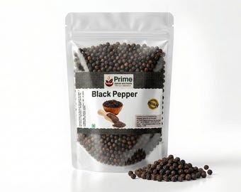 Organic Black Pepper Whole Peppercorns | Piper Nigrum | Fresh Pepper for Grinder, Cooking & Seasoning