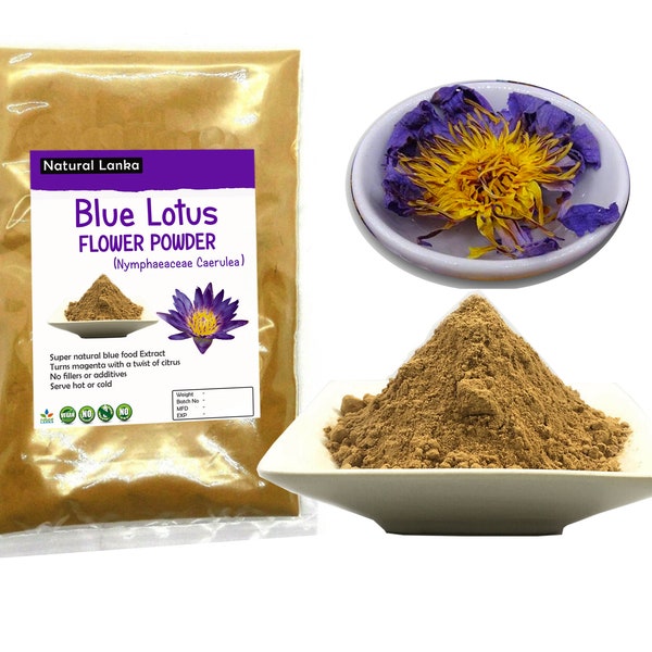 Organic Blue Lotus Powder Extract | Egyptian Blue Lotus | Nymphaea Caerulea Flower