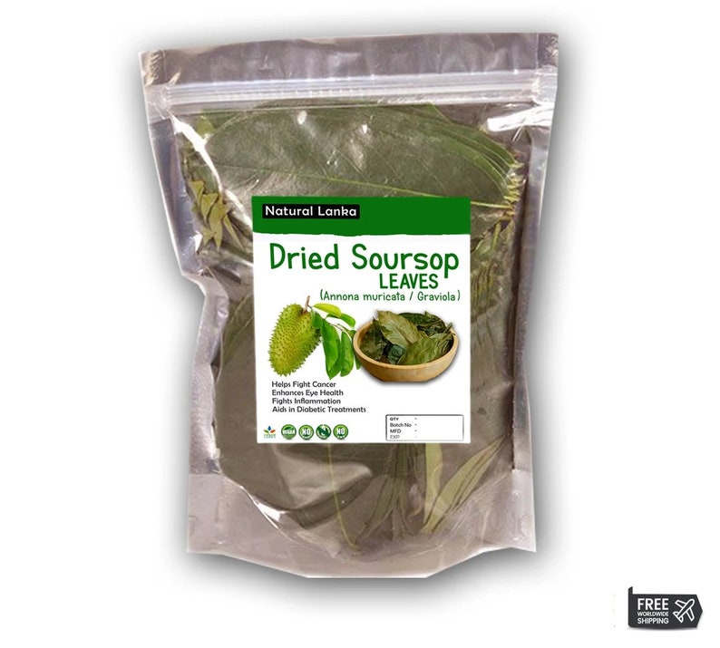 100% Organic Soursop Leaves/ Dried Guanabana/ Graviola/ Annona Muricata/ Guayabano Leaf herb image 2