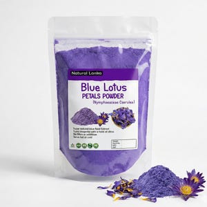 Egyptian Blue Lotus Petals Powder  • 100% Organic • Nymphaea caerulea • Blue Lotus Flower  Petals Extract