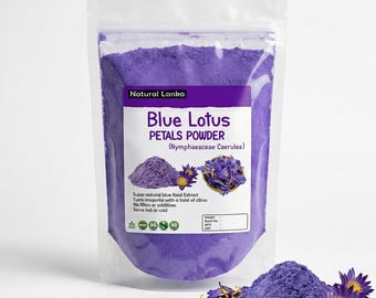 Egyptian Blue Lotus Petals Powder  • 100% Organic • Nymphaea caerulea • Blue Lotus Flower  Petals Extract
