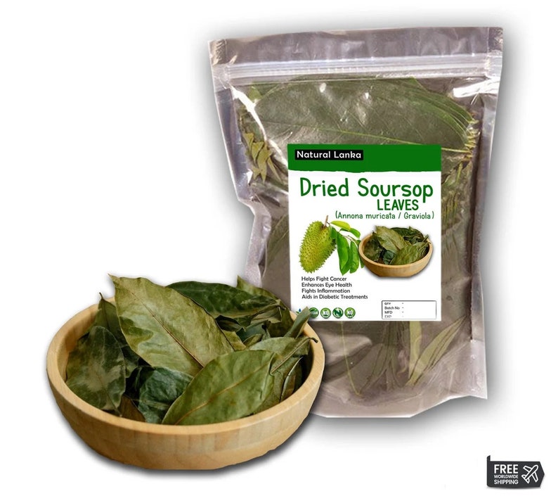 100% Organic Soursop Leaves/ Dried Guanabana/ Graviola/ Annona Muricata/ Guayabano Leaf herb image 1