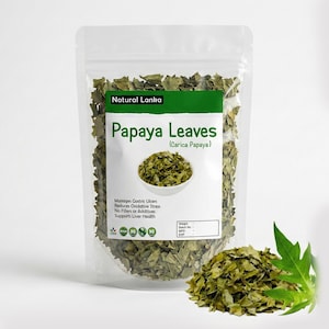 Organic Papaya Leaves Cut & shifted leaves | natural home grown dehydrated Carica papaya ceylon herbs