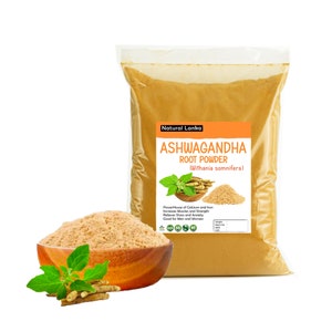 Poudre de racine d'ashwagandha biologique | Withania Somnifera Radix entièrement naturel | Ashwagandha (ginseng indien) en poudre, suppléments végétaliens