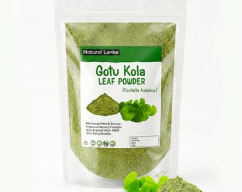Gotu Kola Leaf Powder • Centella asiatica • 100% Organic,  No Additives, Pesticides, or Chemicals • Herbal Tea