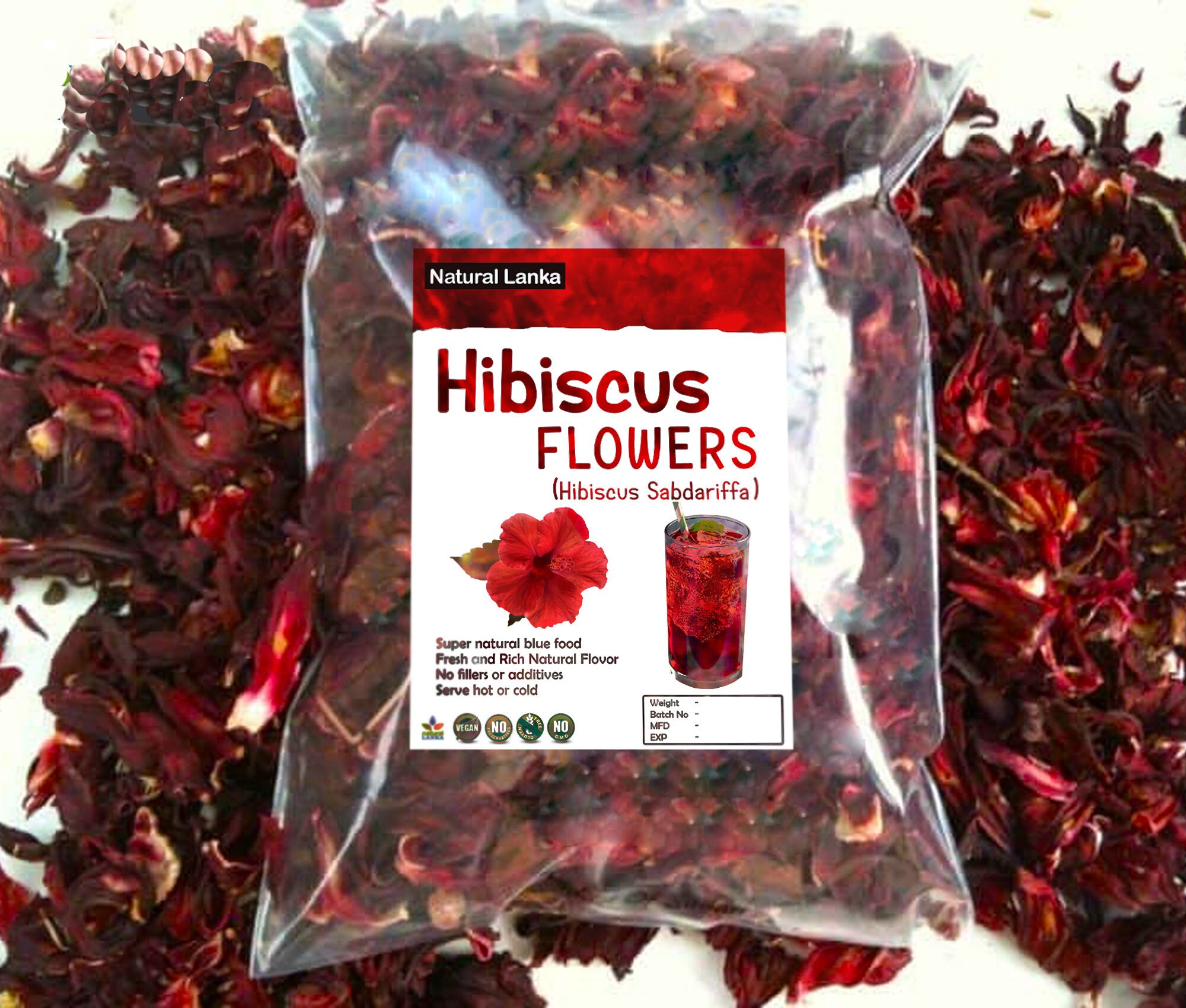 YLRanch Organic Dried Hibiscus Flower Petals – 100% Premium Hibiscus Sabdariffa, Perfect For Tea & Infusions