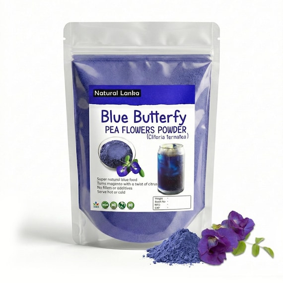 Powder Butterfly Pea Tea | Clitoria ternatea Herbal Tea/ Organic Natural Herbal Blue Drink/ NON_GMO Herbal Blue Tea
