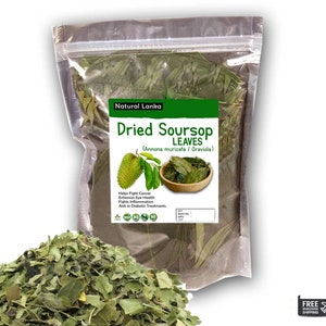 Organic Soursop Leaves Cuts (Guanábana, Graviola or Guyabano) - Crushed / Dried / Tea
