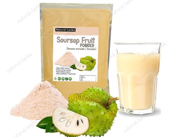 100% Organic Soursop Fruit Powder, All-Natural Dried Graviola Fruit Powder, Annona Muricata Guanabana