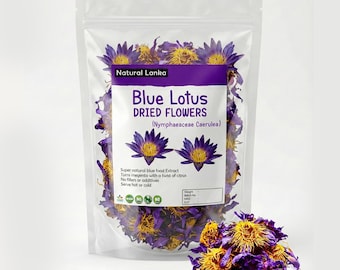 100% Organic Blue Lotus Nymphaea Caerulea Flower Best for Herbal Tea and Drinkable Herbs/Blend Herbs/Dry Lotus flowers