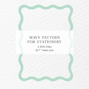 Wavy Frame SVG for invitation, Wedding Stationery die cut template, 5x7 ratio, Wavy Frame, Wavy background, Wavy Border, Instant Download