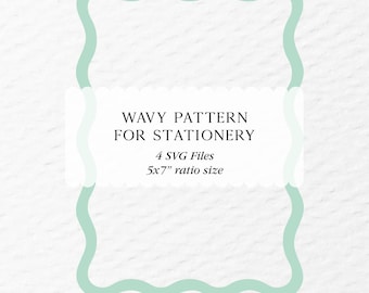 Wavy Frame SVG for invitation, Wedding Stationery die cut template, 5x7 ratio, Wavy Frame, Wavy background, Wavy Border, Instant Download