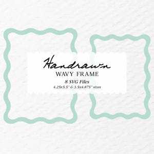 Golvende frame SVG-huwelijksuitnodiging, gestanste sjabloon, formaat 4,25 x 5,5 en 3,5 x 4,875, golvende lijst, golvende achtergrond, golvende rand, direct downloaden