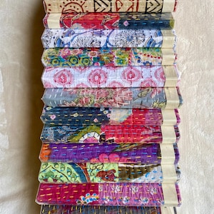 HARDBACK Handmade Journal Notebook -8x6 Inches - Block print - Tree free - Plain paper -Sketchbooking - Recycled fabric